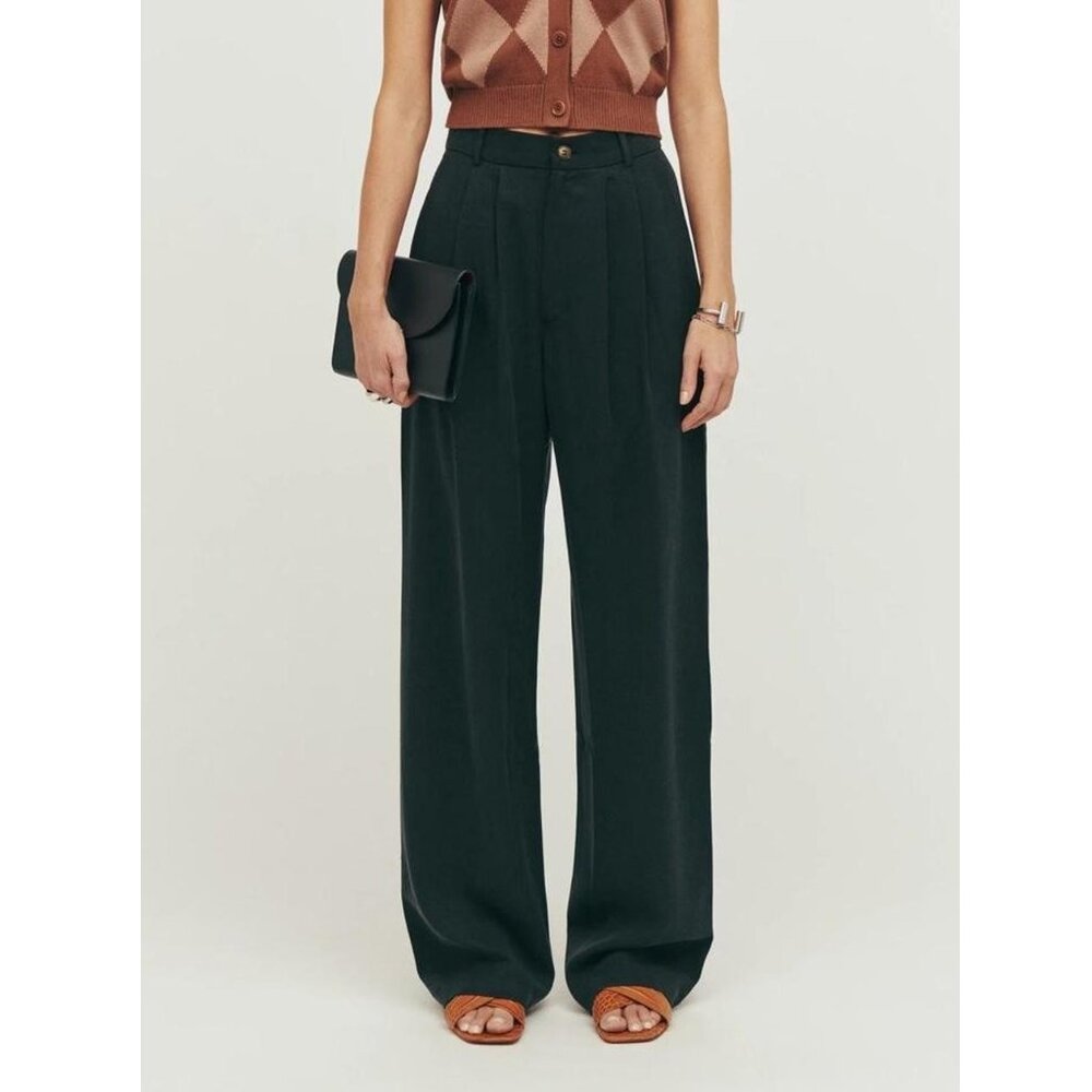 reformation mason pant officewear black size 8